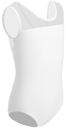 ZYXWVU Ballett Trikot Mädchen Ärmellos Ballett Body TanzBody für Kinder, AM3000BX-weiß, 6-8 Jahr