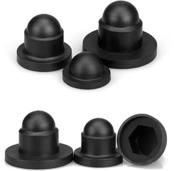 10PCS M8 M10 M12 Schwarz Sechskantmutter Bolzen Schutzkappe Kunststoff Dekorative Schutz Mutter Kappen Hülse Schraube Kappe(17x25xM10 (10pcs))