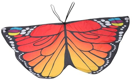 LALADEFIEE Butterflies Cape Mädchen Cosplay Umhang Für Bühnenaufführungen Leichtes Langlebiges Material Rot-gelb-gradient Für Halloween Und Kostümpartys