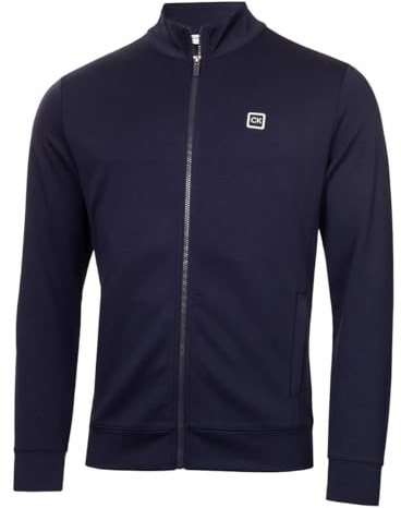Calvin Klein Mens Concord Full Zip Stretch Soft Sweater - Navy - L