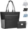LUKIUP 2-Teiliges Set Strandtasche XXL Familie, Wasserdichte Badetasche mit mini Badetasche für Schwimmen Strand, Reisen, Urlaub, Pool, Reisen Einkaufen und Alltag(Schwarz)