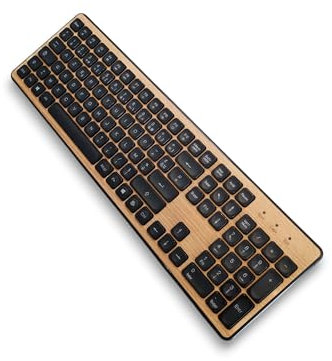 Générique Clavier Placage Bois Hêtre sans Fil AZERTY