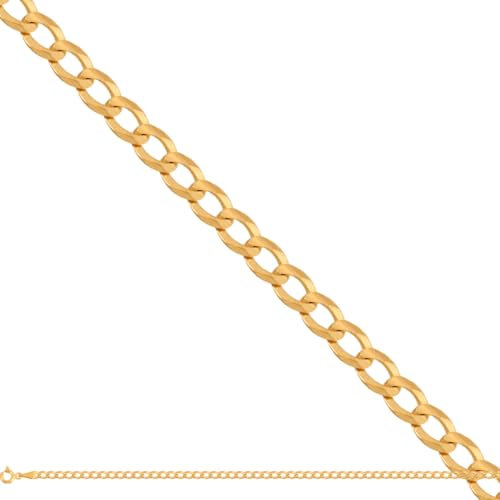 Rodium – Goldkette 14 Karat (585) Unisex, Goldkette Damen und Goldkette Herren, Cuban Chain, Panzerkette Gewicht 1.80g, Gold Kette Breite 1.40mm, Länge 50cm, Unisex Necklace