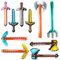 JXITON 10 Pack Jumbo Pixel Inflatable Toys,Assorted Large Size Blow up Sword Axe Pickaxe Trident for Halloween Carnival Cosplay Birthday Swimming Pool Beach Party Supplies