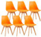 IPOTIUS Sillas de Comedor Escandinavas Modernas con Certificación SGS - Patas de Haya Natural, Respaldo Ergonómico para Cocina, Estudio o Dormitorio (Naranja, Juego de 6)