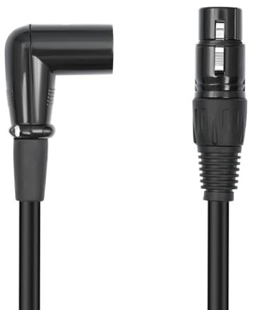 Carlgelrag 3 Pin XLR Right Angle Male to Female Plug Microphone Audio Cable Shielded Cord Musical Instruments Accessories