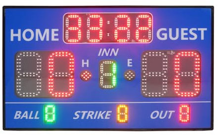 Caskunbsy LED zähltafel Badminton,Anzeigetafel für Baseball-Spiele, tragbare elektronische Digitale Anzeigetafel, LED-Anzeigetafel Kann per Fernbedienung gesteuert Werden (Blau)