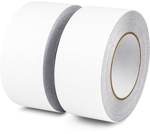 CHUANGSEED Lot de 2 Transparent Ruban adhésif antidérapant escalier,5cmx10m,Bandes Antidérapantes pour Bois escaliers et Salle de Bain,Clear Antiderapant Autocollant pour Marche escalier Interieur
