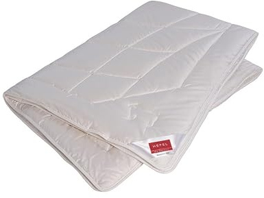 Hefel Ganzjahresdecke feinster Merino Schafschurwolle, Bezug: 100% Reiner Baumwoll-Feinsatin mit Aloe Vera Veredelung - wohlig wärmend - selbstreinigend, Größe: ca. 140 x 200 cm