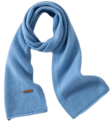 Aecsoc 100% Cashmere Soft Kids Winter Scarf Knit Toddler Boy Girls Scarves Outdoor Neck Warmer for Children 51'' x 7.8'' ZX2311 (Blue, ONE SIZE)