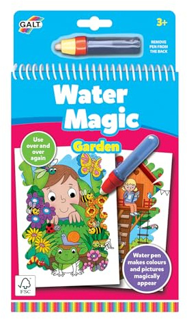 WATER MAGIC Garten Buch – Magisches Garten-Themen-Malbuch für Kinder – Mit wiederverwendbaren Bildern zum Ausmalen – Verborgenes mit dem Wasserstift magisch sichtbar Machen