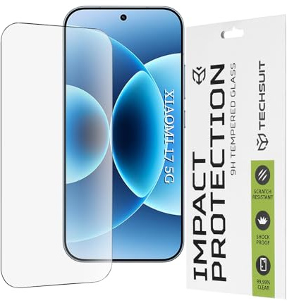 Techsuit Displayschutzfolie für Xiaomi 17 Gehärtetes Glas mit 9H Härte, Vollständige Abdeckung, Stoßschutz, Oleophobe Beschichtung, Anti Fingerabdruck, Kratzfest, Blasenfrei, 111D Full Glue
