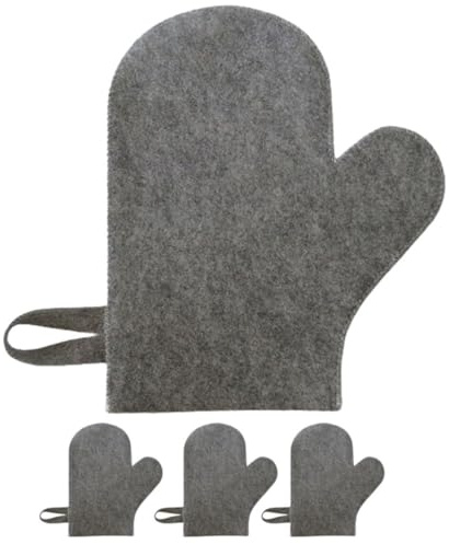 IMUSINICE 4 Stück Pack Saunahandschuhe aus Filz Extra Warm und Hitzebeständig Bequeme Sauna Handschuhe für Sauna Besitzer Praktisches Saunazubehör für Sicheres Aufguss Erlebnis