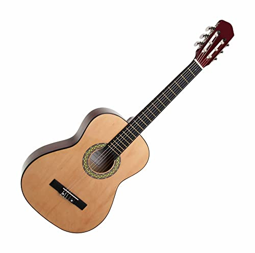 Classic Cantabile AS-851 3/4 Konzertgitarre Natur (Akustikgitarre, geeignet für Kinder im Alter von 9-11 Jahren, Bundmarkierung, Nylonsaiten)