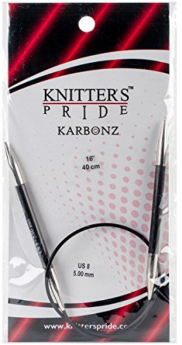 Knitter's Pride Karbonz Rundstricknadeln Nadeln 16 Zoll Größe 8/5 mm