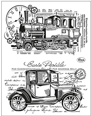 Viva Decor®️ Clear-Stamps (Oldtimer) Silikon Stempel - Prägung Stempel - DIY Dekoration stanzen - Stempel Silikon - DIY Stamp - Stempel Prägung - Made in Germany