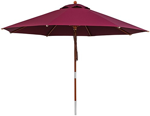 anndora® Sonnenschirm Gartenschirm Marktschirm 3 m rund wasserabweisend - mit Winddach Dunkelrot
