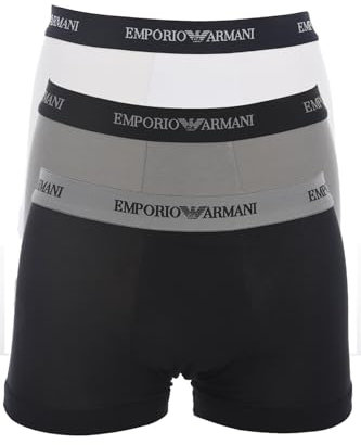 Emporio Armani Uomo 3-Pack Boxer Essential Core Logoband Boxer, Bianco Nero Grigio, XXL