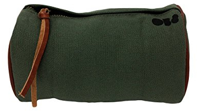 OB8 Fahrrad Lenkertasche, Fahrradtasche für Lenker, Sattel oder Gepäckträger, Leder und Baumwolle, Grün