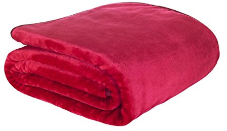 Olivia Rocco Super Soft Raschel Sofa Bed Throw, Faux Fur Mink Blanket Settee Throws, Double King Size, Red, X Large 200 x 240 cm