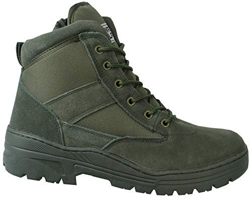 Savage Island Pelle Scamosciata Color Verde Stivali Combattimento Media Altezza