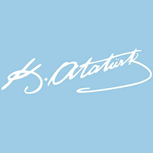 WANDKIND ATATÜRK IMZA Aufkleber Auto Sticker Autosticker Autoaufkleber Araba Yapiskan Mustafa Kemal Ata Wandtattoo (20cm (B) x 6cm (H) XS, Weiss)