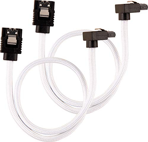 Corsair Cavo SATA Schermato Premium - SATA 6Gbps 30 cm, Connettore a 90°,Bianco