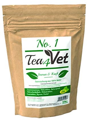 cdVet Naturprodukte Tea4Vet No 1 Immun & Kraft 120 g - Hund - Teemischung - für ein starkes Immunsystem+Kraft - mit Holunder+Fenchel+Malvenblüten - 100% Natur -