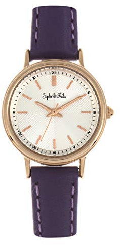 Sophie and Freda Berlin Women's Quartz Purple Genuine Leather Rose Gold Watch SAFSF4805