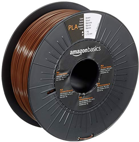 Amazon Basics 3D-Drucker-Filament aus PLA-Kunststoff, 1.75 mm, Braun, 1-kg-Spule