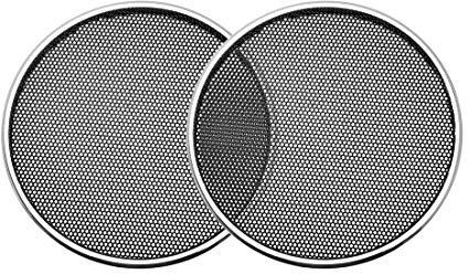sourcing map 2 Piezas 3 Altavoz Rejilla Malla Decorativa Círculo Woofer Guardia Protector Cubierta Audio Piezas Plata