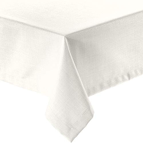 Erwin Müller Tischwäsche, Tischdecke Uni, Madrid Creme Größe 150x350 cm - angenehme, weich fließende Qualität, mit hochwirksamer Fleckschutzausrüstung, bügelleicht