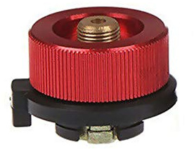 BE-TOOL Camping Gasadapter Gaskanister Nachfülladapter Metall Split Typ Gasflaschenadapter für Camping, Heckklappe, Heizung Rot (1 Stück)