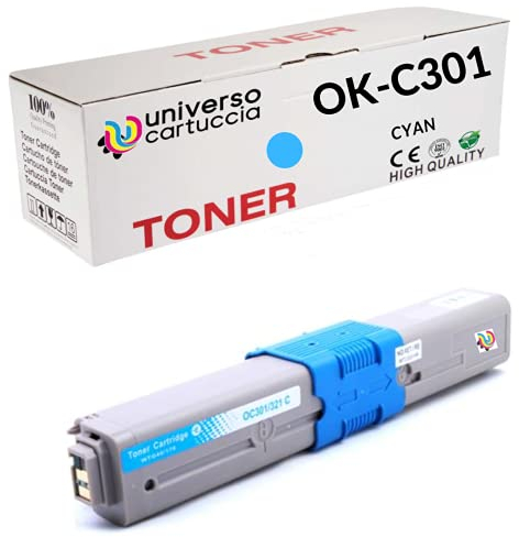 UniversoPatrona® Kompatibler Toner No OEM für Drucker C301 C321 MC332 MC342 5 Toner kompatibel für Oki C301dn C321dn MC332dn MC342dn MC342dnw MC342dw MC342w C301 CYAN
