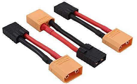 OliRC 3pcs mâle XT90 à Femelle TRX Traxxas Adaptateur de connecteur câble - 12awg 5cm Fil (C49-3)