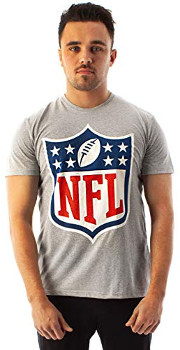 NFL Jersey T-Shirt for Men | American Football Game Short Sleeve Grey Top | Gamer Clothing Merchandise