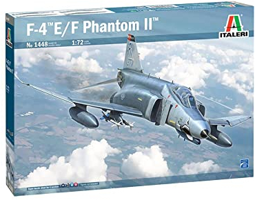 Italeri 1:72 F-4E/F Phantom II, originalgetreue Nachbildung, Modellbau, Basteln, Hobby, Kleben, Plastikbausatz, Zusammenbauen