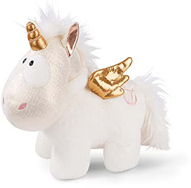 NICI 46374 Kuscheltier Angelia 32cm – Einhorn Plüschtier für Mädchen, Jungen & Babys – Flauschiges Stofftier zum Kuscheln & Spielen – Kuscheliges Schmusetier – Theodor & Friends, weiß/Gold, 32 cm