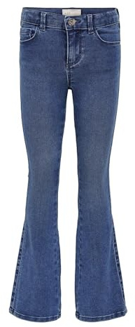 ONLY Mädchen Konroyal Life Reg Flared Pim504 Noos Jeans, Medium Blue Denim, 134 EU