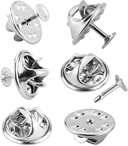 JANYUN - 120 paires d'épingles à griffes papillon avec goupilles de rechange de 8 mm de long et 10 mm de large pour l'artisanat (10 mm, argenté)