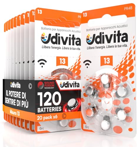 120 Hearing Aid Batteries Type 13 Udivita Battery