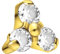 PIERCINGLINE Titan Schraubaufsatz mit Gewinde 0,9 mm KRISTALLBLUME Piercing Aufsatz Ersatz Goldfarben 4,5 mm