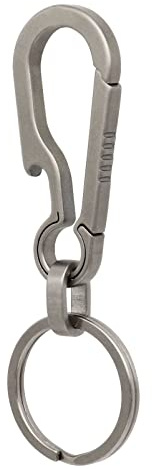 PJYTAC Key Chain Clip Titanium Carabiner Keychain Quick Release Carabiner for Keys Titanium Key Rings Heavy Duty (1, Grey)