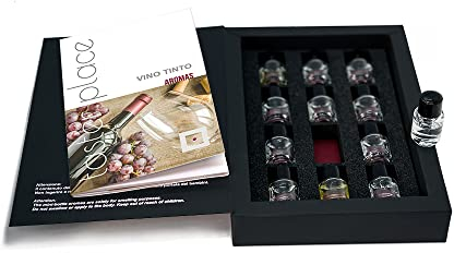 TASTERPLACE Set de Aromas de Vino Tinto - versión en español - para Sommeliers - para Amantes del Vino - Herramienta de degustación.