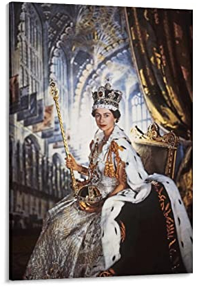MINGCAI Königin Elizabeth II Poster Elizabeth Alexandra Mary Bild Druck Leinwand Poster Wandfarbe Kunst Poster Dekor Moderne Heimkunstwerke 40 x 60 cm