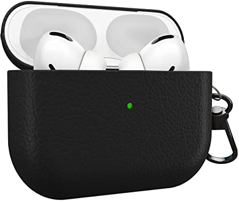MyGadget Estuche para Apple Airpods Pro 1ª Generación - Funda de Cuero Sintético para Auricolares - Case Anti arañazos - Carcasa Robusta - Negro