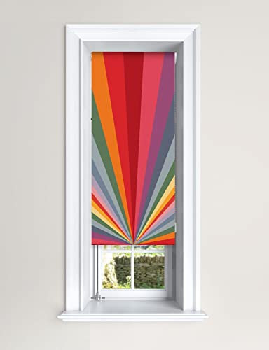 Lister Cartwright Rainbow Sun Burst Roller Blind Blackout Easy Fit Child Safety Included(Rainbow, 60 cm Width x 140 cm Drop)