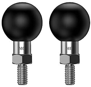Sptchapn Support à rotule de 2,5 cm avec boulon fileté M6 x 1 mm compatible avec RAM Mounts B Size Double Socket Bras (M6-2pcs)