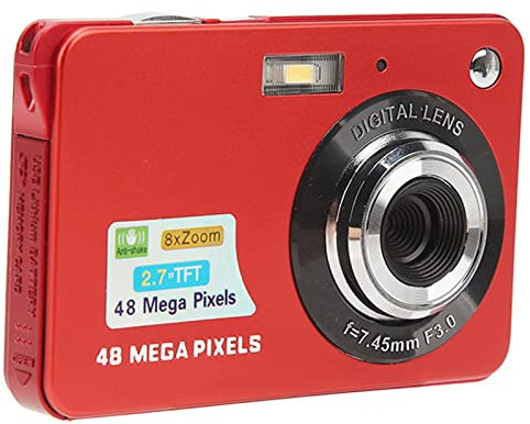Appareil Photo Numérique Zoom 8X, Écran LCD 2,7 Pouces Appareil Photo Numérique 4K Rouge