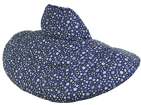 Nackenhörnchen mit Stehkragen Bio-Stoff Blümchen-blau - Traubenkernkissen. Nackenkissen Wärmekissen - Ein sehr wohliger Nackenwärmer
